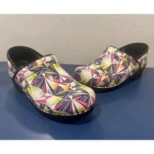 SANITA Women's Size  39/8 Straton Colorful Lines Swirls Nursing Danish Clog